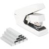 Amazon Basics, Cucitrice da ufficio, resistente, piatta, facile da usare, capacità 40 fogli, 1000 punti metallici, Bianco