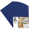 m-office Fogli di Gomma Eva Colorata, Gomma Crepla per Scrapbooking, Scuola, Cartoncini Creativi, Lavoretti, Torte Scenografiche, Scuola o Progetti Artistici 40x60cm (Blu scuro, 10 uds)