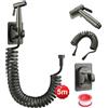 DEANKEJI 3 Metri PE Doccetta per Bidet-Set, Grigio Scuro Doccetta Bidet, Doccettaperbide con Tubo Flessibile, Doccetta-Bidets da Palmare, per Bagno, Cucina, Hotel