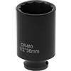 QWORK® Chiave Bussola 36 mm, 12 Punte, profondità 78 mm, Attacco 1/2″ per Alberi di Trasmissione, per Avvitatore a Percussione