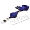 PCL Media ltd ID Swipe Card Holder & Access Card Lanyard Neck Straps con bobina retrattile integrata - Blu navy (1) Cordino estensibile con porta carte PCL Media ltd