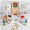 WVWMYM Elfo Natale Set, Porta Elfo Natale Accessori, Decorazione Porta Elfo per La Casa Segreta di Babbo Natale, Ghirlanda per Alberi di Natale, Tappeto, Mobili da Giardino in Miniatura (45 PC)