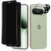 Euukzzea 2+2 Pezzi Privacy Vetro Temperato per Google Pixel 10 Pro XL, Anti-Spy Pellicola Protettiva con Protezione Obiettivo Fotocamera, Durezza 9H Protettivo Film Anti Graffio Senza Bolle