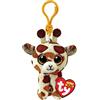 Ty - Anello porta chiavi di Peluche - Beanie Boos Clips - Giraffa - Stilts - Marrone e Bianco - Con occhioni glitter - Il peluche con gli occhi grandi scintillanti - 12 Cm - 35257