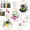 NAEBRO Kit Ricamo Principianti 3 Set Punto Croce per Adulti Ricamo Starter Kit con Modello Prestampato Fai Da Te Embroidery Kit con Istruzioni Telaio da Ricamo Fili e Attrezzi da Ricamo