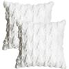 Artoid Mode Set di 2 federe per cuscino in pelliccia artificiale, colore bianco, con alberi di Natale, 45 x 45 cm, in peluche, decorazione per camera da letto
