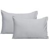 IR Imperial Rooms Imperial Rooms - Confezione da 2 federe per cuscini super morbide, facili da pulire, resistenti allo sbiadimento, in microfibra spazzolata (argento, confezione da 2)