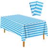 Montrestar 2 tovaglia bavarese, 137 x 274 cm, tovaglia Oktoberfest, blu e bianco, decorazione per Oktoberfest, tovaglia bavarese usa e getta, rettangolare, per tende della birra, decorazione per la casa e il