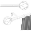 GSBLUNIE Bastone per tende lungo bianco da 182,9 a 365,8 cm, set di aste decorative per tende per finestre con terminali a gabbia, aste per tende resistenti per patio esterno, porta scorrevole in vetro, camera