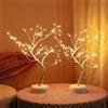 Rintea Albero Bonsai LED, 108 Luci Led di Natale, 8 Modalità, Alimentazione a Batteria/USB, DIY Regolazione dei rami per Natale, Pasquali, Soggiorno, Addobbi Natalizi per la Casa (2Pcs)