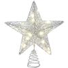 DIELIANHUA Punta per albero di Natale con 20 LED, 20,3 x 25,4 cm, luce a corona, in ferro, per interni, due modalità (luce accesa/lampeggiante)