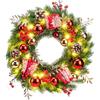 GlobaLink Ghirlanda natalizia da 40 cm, con 40 LED Adornos Navideños Regalos Corona de Navidad de 40cm, 40LED, Christmas Door Wreath Navidad Corona para Chimeneas, Ventanas, Puertas, Paredes-Piña