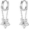 Reffeer Orecchini a cerchio da donna in argento Sterling 925 con zirconi cubici, 2,9 cm, in argento Sterling 925