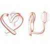 Reffeer Orecchini a clip a forma di cuore in argento sterling 925 per donne e ragazze, 0.47 inch, Argento, Senza Gemme