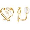 Reffeer Orecchini a clip in argento Sterling 925 massiccio a forma di cuore, senza buco, per donne, orecchini a forma di cuore, 0.47 inch, Argento sterling, Nessuna pietra preziosa