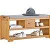 SoBuy scarpiera FSR75-N con 2 ripiani e cassetto con sedile carico capacità 180kg Bambù BHT ca. 91x45x34cm