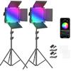 NEEWER 660 PRO RGB Luce LED Fotografia Kit d'Illuminazione: APP Controllo, Colori a 360°, 50W Dimmerabile 3200K-5600K CRI 97+ RGB Luci Video Faretto con Cavalletto per Foto Studio/Streaming/YouTube