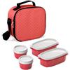 TATAY Borsa Termica Porta Pranzo Impermeabile - Urban Food Casual 3L | 4 Contenitori: 2x0,5L + 2x0,2L | Triplo Strato Isolante | Corpo Semirigido | Tasca Interna | 22,5x10x22 cm, Pois Rossi