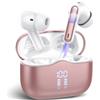 buwy Cuffie Bluetooth, Auricolari Bluetooth 5.4 con 4 HD Mic, Suono Nitido, 40Ore Cuffie Wireless In Ear ENC Cancellazione Rumore HiFi Stereo, LED Display, Touch Control, USB-C, IP7 Impermeabile, Oro Rosa