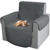 Comart - Copripoltrona Majestic - Copri Poltrona con Braccioli - Telo Trapuntato - Reversibile - Antigraffio - per Cani e Gatti - Lavabile in Lavatrice - Antiscivolo - Grigio - Poltrona 1 Posto