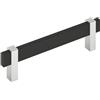 Amerock Mulino BP36724MB26 - Maniglia da centro a centro per armadietto, 128 mm, colore: nero opaco/cromato lucido
