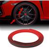 4R Quattroerre.it 10420 Profilo Adesivo Protettivo per Cerchi Auto Universale, Rosso, 11 mm x 7 m