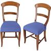 Casatessile Antimacchia Coppia Coprisedia da Cucina e Ufficio - Tessuto Elasticizzato - Made in Italy - Copri Seduta per Sedie - Bluette