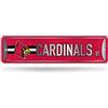 Rico Industries NCAA Louisville Cardinals Home Décor - Targa stradale in metallo (10,2 x 38,1 cm), ideale per casa, ufficio, camera da letto e grotta degli uomini