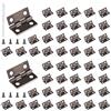 Roosea Mini Cerniera Bronzo 60 Pezzi Mini Cerniere per Legno 15*18 mm Cerniere Piccole per Cofanetti con 240 viti,Mini Cerniere per Modellismo per Cassetto dei Giocattoli Della Scatola di Artigianato