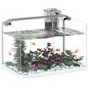 PawHut Acquario per Pesci Rossi in Vetro con Luci LED, Acquario 20L per Tropicali con Filtro e Pompa d'Acqua, 38x26x27 cm, Bianco