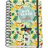 Dohe - Agenda scolastica 2025 2026, vista settimanale, formato A5 (15 x 21 cm), spagnolo e inglese, doppia rilegatura a spirale e fascia elastica, copertina rigida, 4 fogli adesivi - WWF Tropic