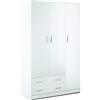 Sarmog Armadio tre ante due cassetti Bianco 115x52x h180 cm