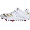 adidas Howzat Spike, Scarpe da Cricket Uomo, Cloud White/Gold Metallic/Pure Ruby, 42 2/3 EU