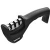 BEPER C107UTT001 Affilacoltelli manuale, ABS, 3 Livelli di Affilatura,Disco in Diamante,Tungsteno,Ceramica,Impugnatura ergonomica,Base antiscivolo,Nero