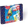 Maped - Kit da colorare 100 pezzi Color'Peps - 24 matite colorate + 24 pennarelli + 24 matite di cera + 12 matite in plastica + 1 matita + - Scatola riutilizzabile