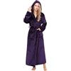 PUTUO Vestaglia Donna Invernale Lunga: Accappatoio con Cappuccio Donna in Microfibra Caldo Morbida per Inverno Viola S-M