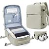SZLX Zaino Ryanair Bagaglio a Mano Easyjet 45x36x20 Donna Zaino da Viaggio Aereo Borse da Cabina Impermeabile Uomo Adatto a PC da 14 pollici Travel Backpack per Sportivo Trekking,Grigio marrone