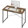 WOLTU Scrivania Computer Piccola, 120x60 cm, Tavolo per PC, Struttura in Metallo, per Ufficio Casa Studio Camera da Letto, in Materiale a Base di Legno, Marrone Vintage