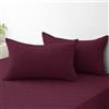 Ystyle Federe Copricuscini Letto Impermeabili 50x80cm (Set di 2), Federa Cuscino Letto Morbida, Super Traspirante, Chiusura a Busta, Federa da Cuscino Antiacaro e Ipoallergico, Bordeaux