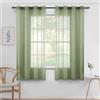 MIULEE Tende Trasparenti in Voile Con Occhielli Morbidi Finestre per Camera da Letto e per Salotto Eleganti Soggiorno 2 Pannelli 140x175cm Verde Salvia