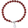 GAVU Girocollo da Donna con Pietre Naturali Annodate a Mano, Collana di Corniola Rossa da Donna con Chiusura Barra T 42cm