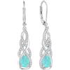 FJ Orecchini Opale Verde Argento 925 Orecchini Pendenti Goccia Infinito Opale Gioielli Regalo per Donna