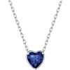Suplight Collana Donna Argento 925 Ciondolo Cuore Punto Luce Collana Argento Donna con Zaffiro Pietra Portafortuna di Settembre Confezione Regalo Natale Compleanno
