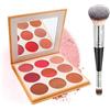 Kivinia Palette Contouring Viso 9 Colori, Trucchi Set con Pennelli Trucco, Palette Fard Correttori Ombretti e Blush, Set Trucco Donna Impermeabili a Lunga Durata, Set Trucchi Bambina