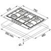FRANKE Piano Cottura a Gas, Serie Trend Line 750 FHTL 755 4G TC GF E, 75 cm, 5 Fuochi, Grafite - 106.0183.262 - FUORI PRODUZIONE
