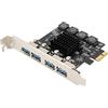 FUNFOB Scheda PCI USB 3.0 a 4 Porte Scheda di Espansione PCI-E USB 3.0 Scheda Adattatore da PCIE a USB 3.0 per Slot PCIE 1X 4X 8X 16X