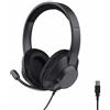 Trust Ayda Max USB Cuffie con Microfono ENC Cancellazione del Rumore, Auricolari con Filo 1,80 m, Mic Noise Cancelling, 85% Plastica Riciclata, Headphones Over-Ear Cablato per PC Laptop Mac, Nero