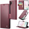 Rerzoiro Cover per Samsung Galaxy Note10 Plus Custodia Portafoglio [Blocco RFID] Premium Pelle PU Wallet Case Flip Libro con Porta Carte Slot Supporto Flip Case per Samsung Galaxy Note10 Plus, Rosso