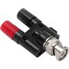 KUOQIY Spina Maschio BNC a 2 x 4mm Doppio Banana Presa Femmina Binding Post Adattatore Coassiale, RF Coassiale Splitter, Adattatore Connettore BNC Maschio a Banana Femmina per Oscilloscopio