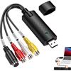 Kmuqshy Convertitore VHS in Digitale, Video Grabber per PC, Adattatore VHS a DVD, Scheda Acquisizione Audio e Video per VCR, VHS, DVD, Compatibile con Windows e Mac, Facile da Usare, Plug & Play